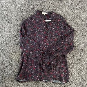 Long sleeve silk blouse